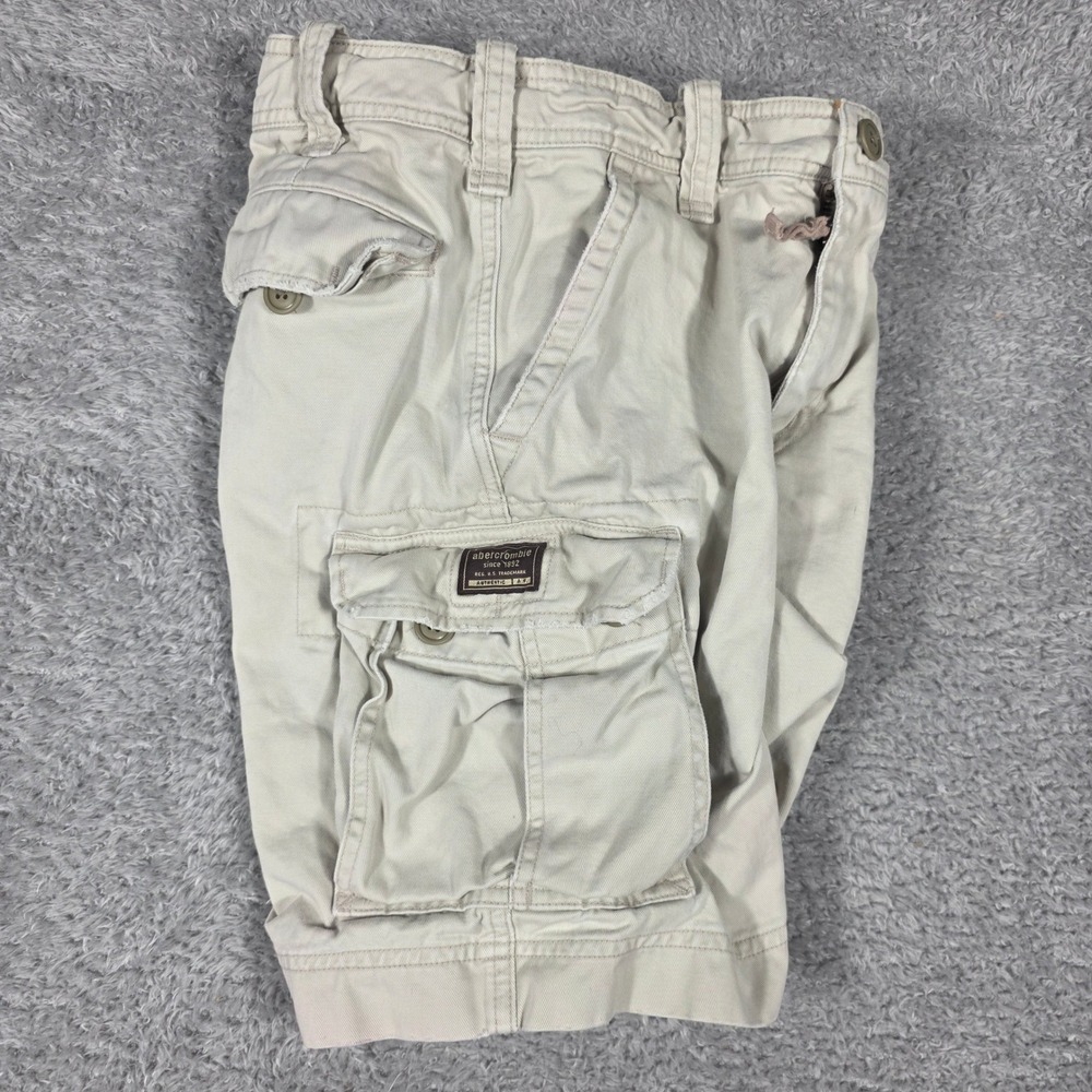 Abercrombie Cargo Shorts Kids Size 8 Khaki Utility Cotton Twill Outdoor